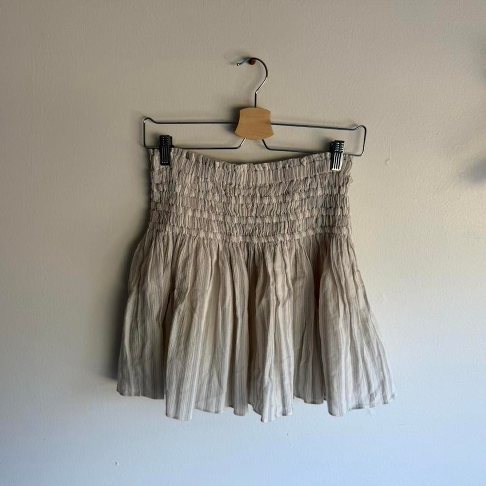 Madewell cream mini skirt with elastic waistband